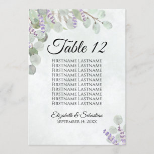 Eucalyptus & Lavender 10 Bord-kort, stort