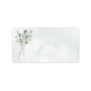 Eucalyptus Lavender Bouquet Blank Bröllop Adress Adressetikett