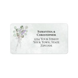 Eucalyptus & Lavender Bouquet Boho Bröllop Adress Adressetikett