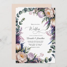 Eucalyptus, Lavender & Champagne Blush Wedding Inbjudningar