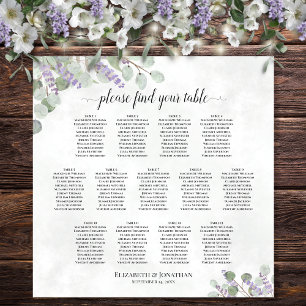 Eucalyptus Lavender för sätesschemat Bord 13 Bröll Poster