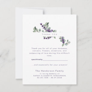 Eucalyptus Lavender Funeral Small Tack Kort