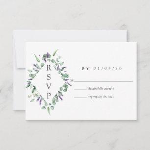 Eucalyptus Lavender Greenery Bröllop OSA Kort