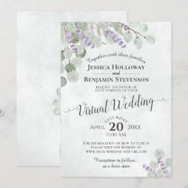 Eucalyptus Lavender & Greenery Virtuellare Bröllop Inbjudningar