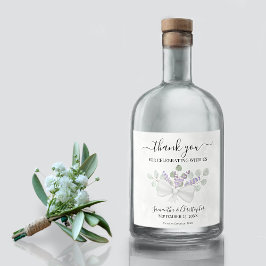 Eucalyptus & Lavender Rustic Bröllop Tack Spritflaskor Etikett