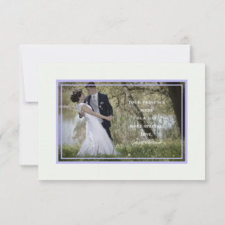 Eucalyptus & Lavender Watercolor Bröllop Photo Tack Kort