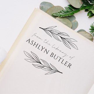 Eucalyptus Lead Personal Bibliotek Bok Frimärke Stämpel