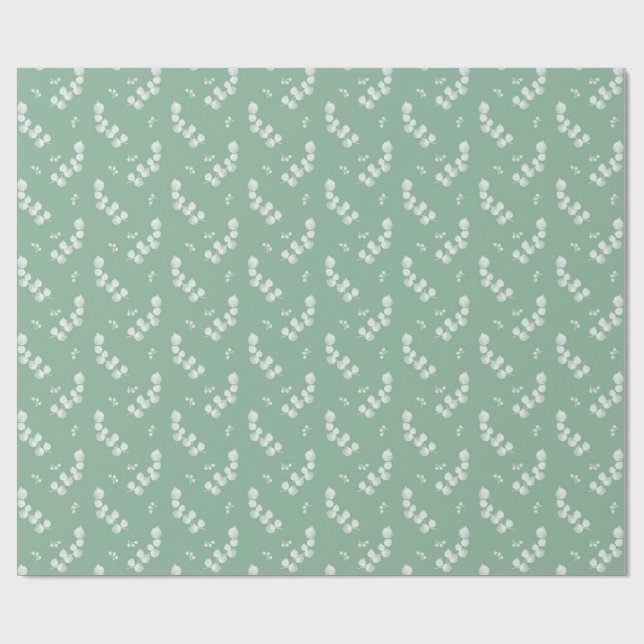 Eucalyptus Leaves and Branches Watercolor Pattern  Presentpapper (Platt)
