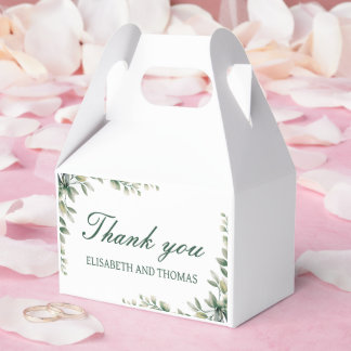 Eucalyptus leaves botanical wedding favour box  presentaskar