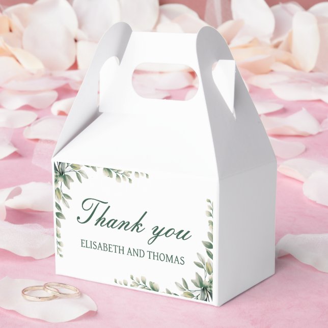 Eucalyptus leaves botanical wedding favour box  presentaskar (Bröllop)