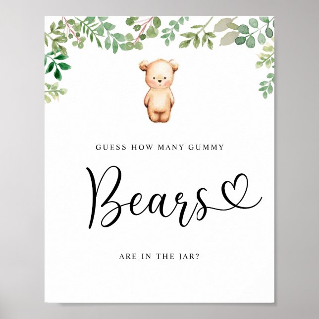 Eucalyptus lilla björn vet hur många gummibjörnar poster (Framsidan)