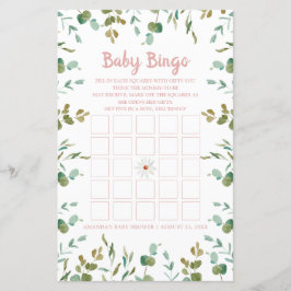 Eucalyptus Löv Baby Shower Baby Bingo