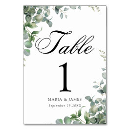 Eucalyptus Löv Bröllop Bordsnummer