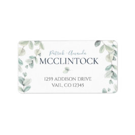 Eucalyptus Löv Bröllop-etikett Adressetikett