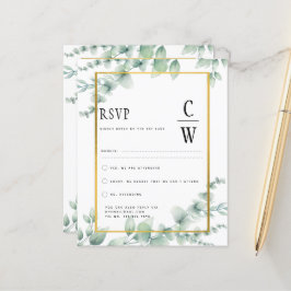 Eucalyptus Löv BRÖLLOP Greenery GULD QR CODE