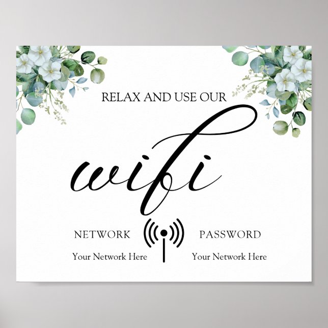 Eucalyptus Löv Bröllop Poster (Framsidan)