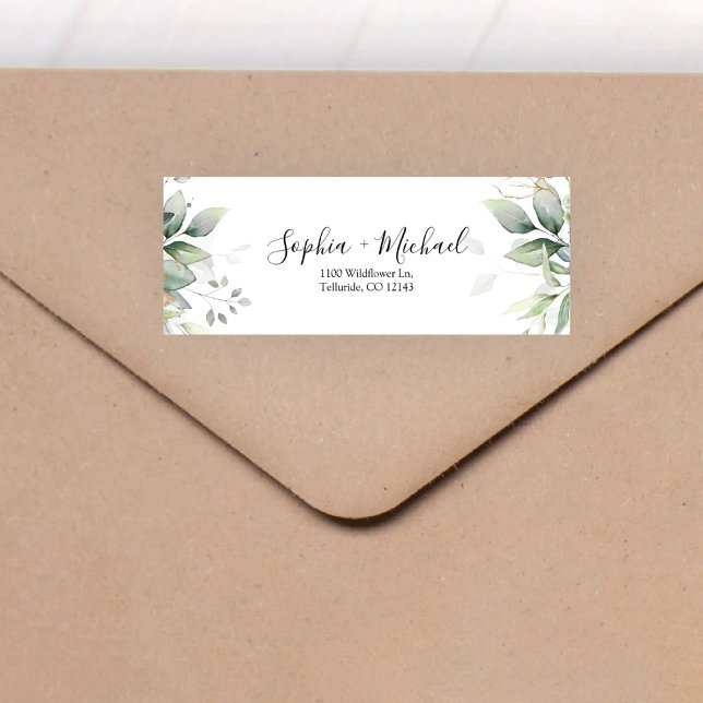Eucalyptus Löv Bröllop Return-adressetikett Returadress Etikett (Skapare uppladdad)