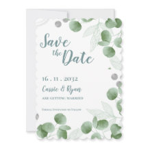 Eucalyptus Löv Bröllop spara datum