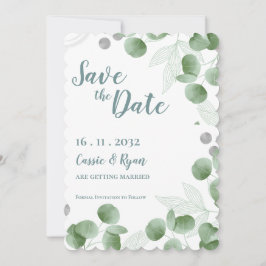 Eucalyptus Löv Bröllop spara datum