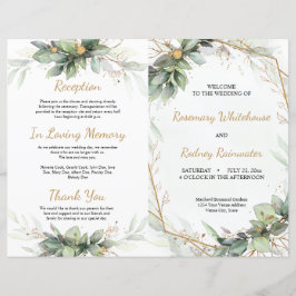 Eucalyptus Löv Bröllopsprogrammet Golden Greenery