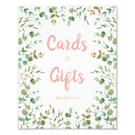 Eucalyptus Löv Card and Gifts Sign Fototryck
