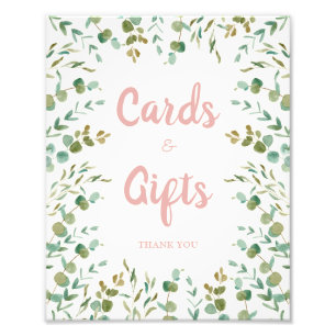 Eucalyptus Löv Card and Gifts Sign Fototryck