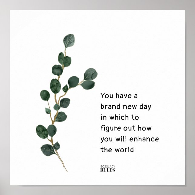 Eucalyptus Löv Chef Dam Motivational Quote Pos Poster (Framsidan)