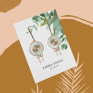 Eucalyptus Löv Earring Visning Card Visitkort