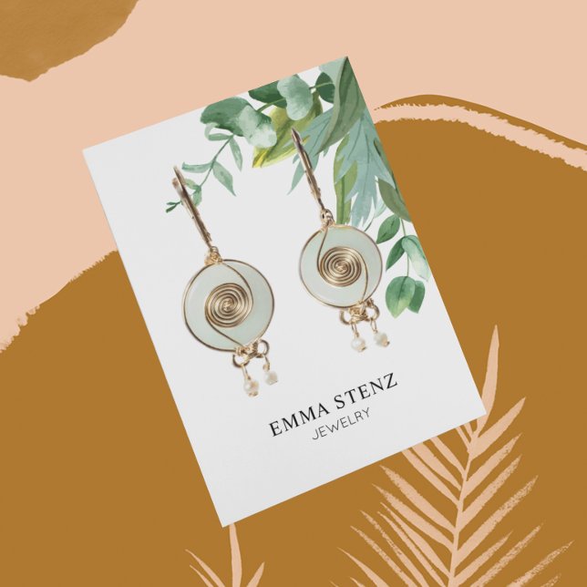 Eucalyptus Löv Earring Visning Card Visitkort (Skapare uppladdad)