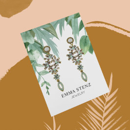 Eucalyptus Löv Earring Visning Card Visitkort