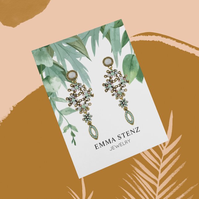 Eucalyptus Löv Earring Visning Card Visitkort (Skapare uppladdad)