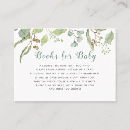 Eucalyptus Löv Foliage Boho Bokar för Baby Visitkort