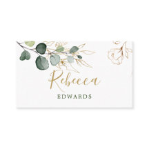 Eucalyptus Löv Golden Blommigt Place card