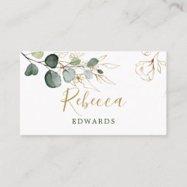 Eucalyptus Löv Golden Blommigt Place card Visitkort