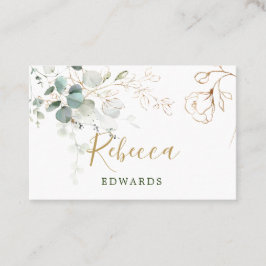 Eucalyptus Löv Golden Blommigt Place card Visitkort