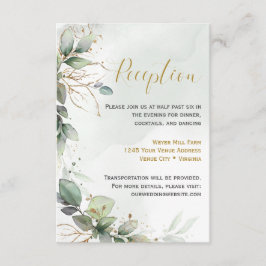 Eucalyptus Löv Golden Greenery Reception Detail Tilläggskort