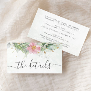 Eucalyptus Löv Greenery Blommigt Elegant bröllop Tilläggskort