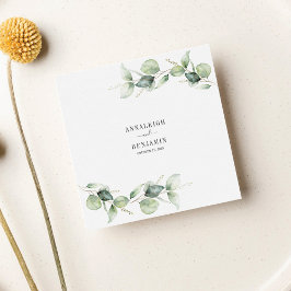 Eucalyptus Löv Greenery Bröllop Cocktail Pappersservett