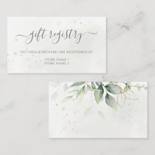 Eucalyptus Löv Greenery Bröllop Gift Registry Tilläggskort