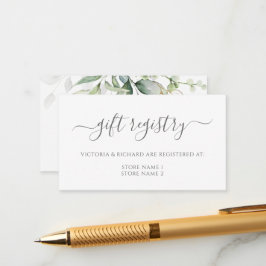 Eucalyptus Löv Greenery Bröllop Gift Registry Tilläggskort