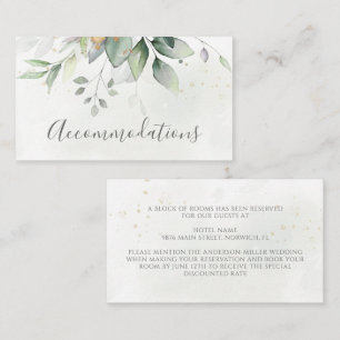 Eucalyptus Löv Greenery Bröllop-inkvartering Tilläggskort