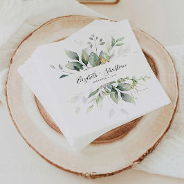 Eucalyptus Löv Greenery Bröllop Napkins Pappersservett