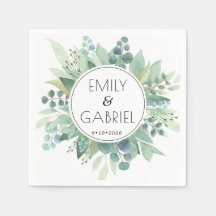 Eucalyptus Löv Greenery Bröllop Pappersservett