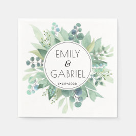 Eucalyptus Löv Greenery Bröllop Pappersservett