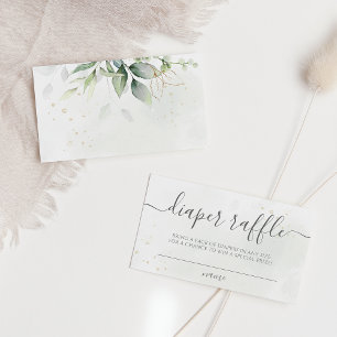 Eucalyptus Löv Greenery Diaper Raffle Tilläggskort