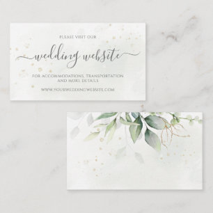 Eucalyptus Löv Greenery Guld Bröllop webbplats Tilläggskort
