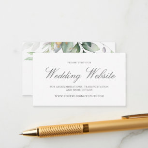 Eucalyptus Löv Greenery Guld Bröllop webbplats Tilläggskort
