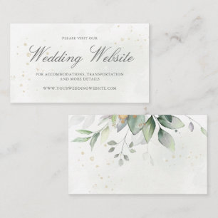 Eucalyptus Löv Greenery Guld Bröllop webbplats Tilläggskort