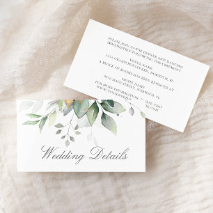 Eucalyptus Löv Greenery Guld Elegant bröllop Tilläggskort