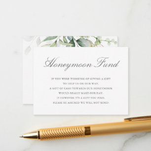Eucalyptus Löv Greenery Guld Honeymoon Fund Tilläggskort